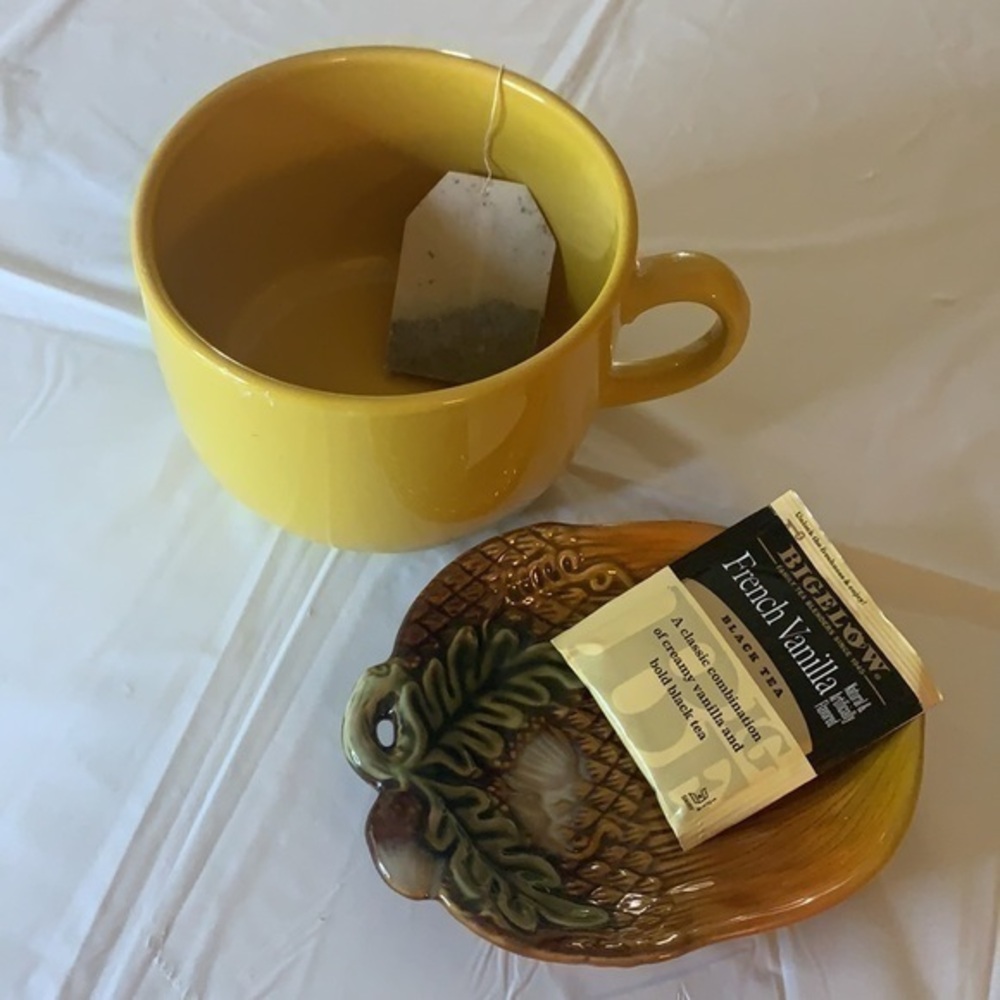 Coffee cup and decorative plate